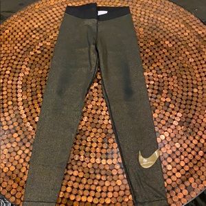 Nike Dri-Fit Black and Gold Leggings